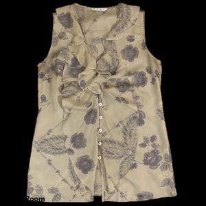 Cabi Reign Ruffle 100% silk top
